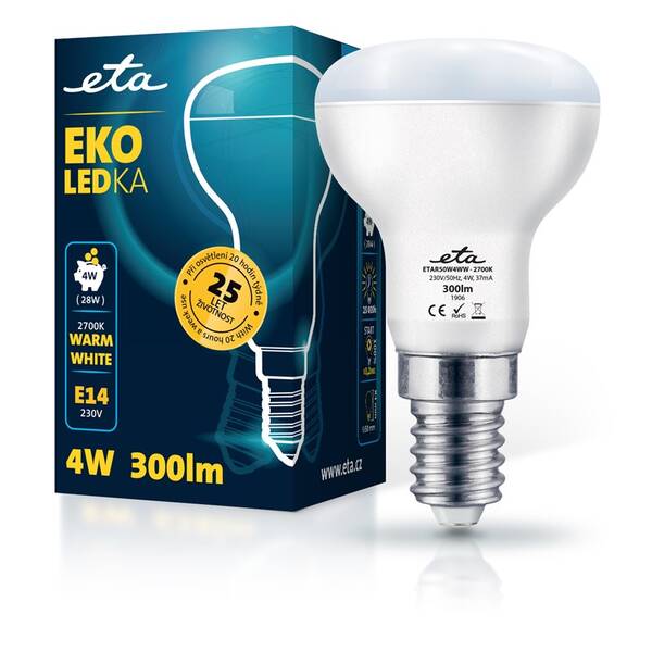 LED žiarovka ETA EKO LEDka reflektor 4W, E14, teplá biela 

