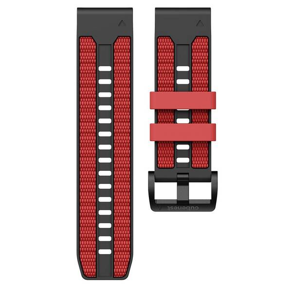 Remienok Cubenest Premium Silicone Garmin QuickFit Band 26mm čierny/červený

