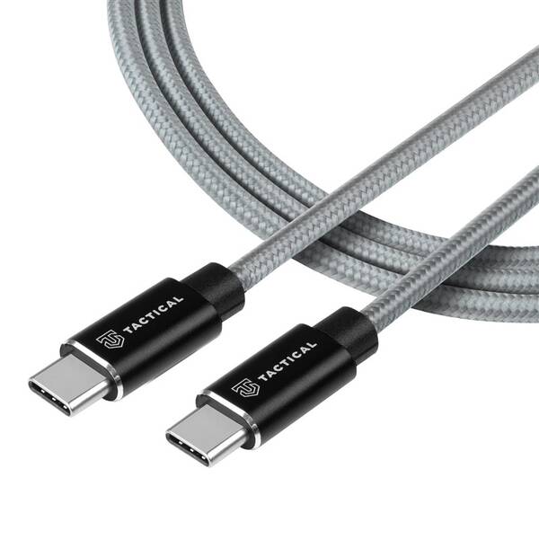 Kábel Tactical Fast Rope Aramid USB-C/USB-C 100W 20V/5A 0,3 m sivý

