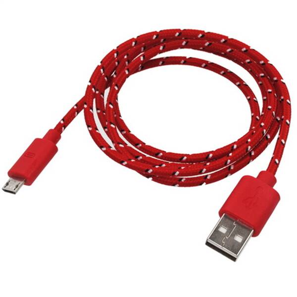 Kábel Mobilnet dátový USB-A/Micro USB 1 m červený

