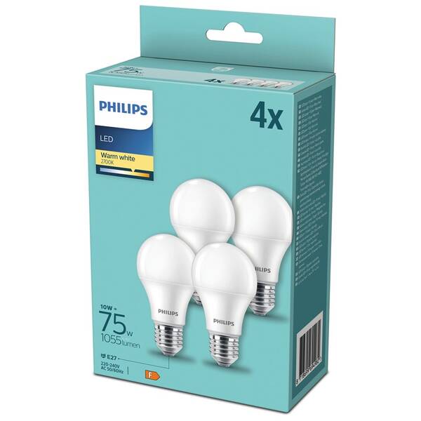 LED žiarovka Philips klasik, 10W, E27, teplá biela, 4ks 


