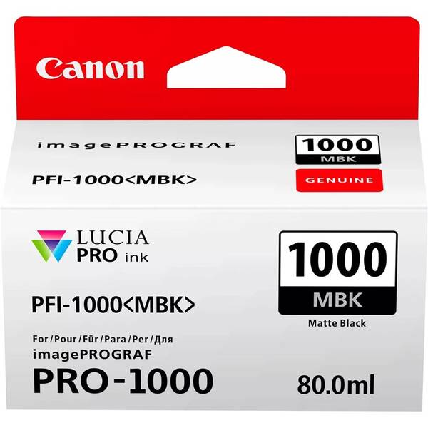 Cartridge Canon PFI-1000 MBK, 80 ml, matná čierna 


