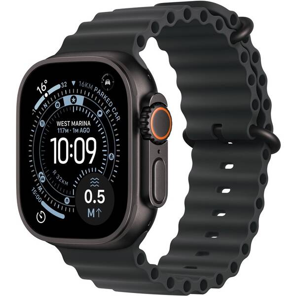 Inteligentné hodinky Apple GPS + Cellular 49mm čierny titán - čierny oceánsky remienok 

