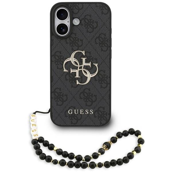 Kryt na mobil Guess PU 4G Metal Logo Strap na Apple iPhone 17 čierny

