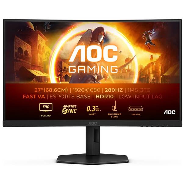 Herný monitor AOC C27G4ZXU čierny

