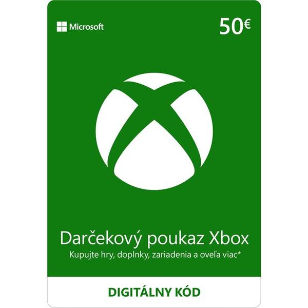  Microsoft Xbox darčeková karta 50 EUR - elektronická licencia 

