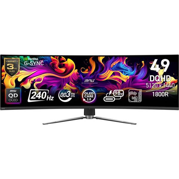 Herný monitor MSI MPG 491CQPX QD-OLED čierny

