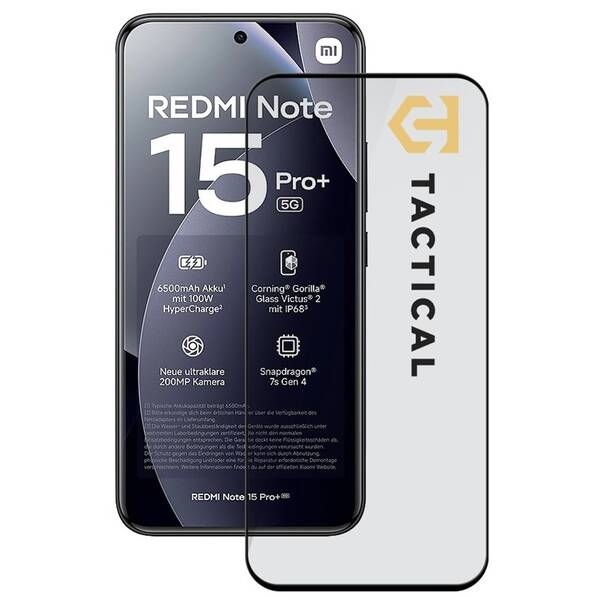 Tvrdené sklo Tactical Glass Shield 5D na Xiaomi Redmi Note 15 Pro+ 4G/5G čierne

