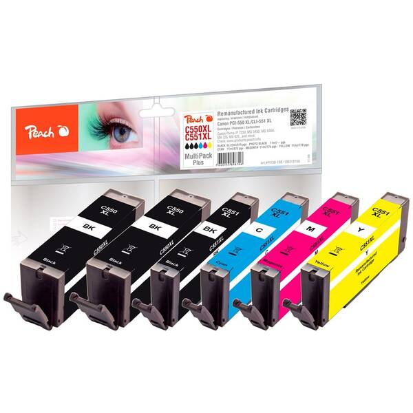 Cartridge Peach Canon PGI-550XL/CLI-551XL, MultiPack Plus, 2x22, 4x11 ml - CMYK 

