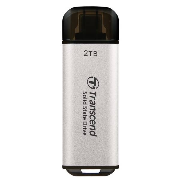 SSD externý Transcend ESD300S 2TB, USB-C strieborný

