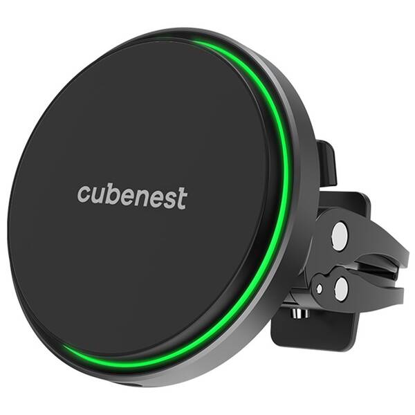 Držiak na mobil Cubenest Magnetic Wireless S1C0, do mriežky čierny

