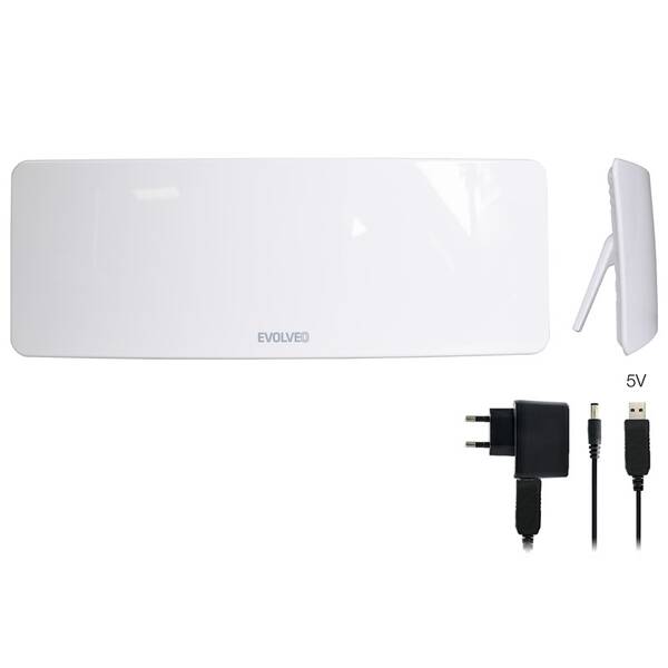 Izbová anténa Evolveo Xany 1 LTE 230/5V, 50dBi aktívna izbová DVB-T/T2, LTE filter 


