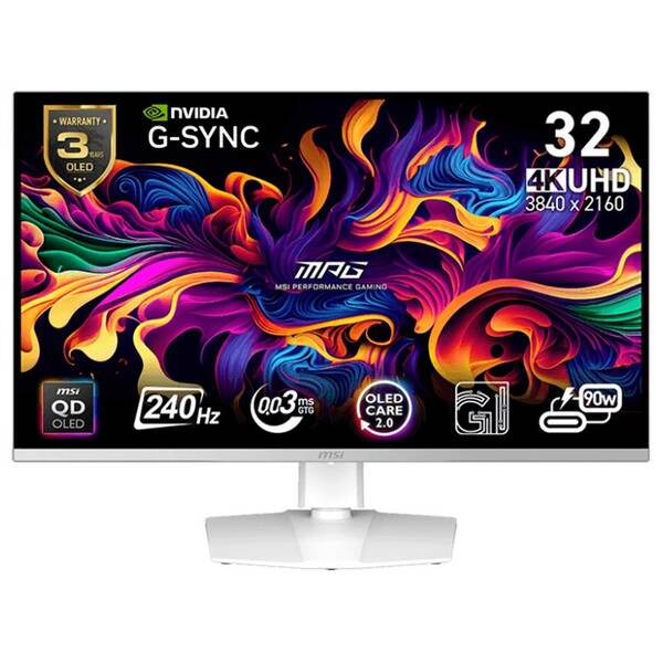 Herný monitor MSI MPG 321URXW QD-OLED biely


