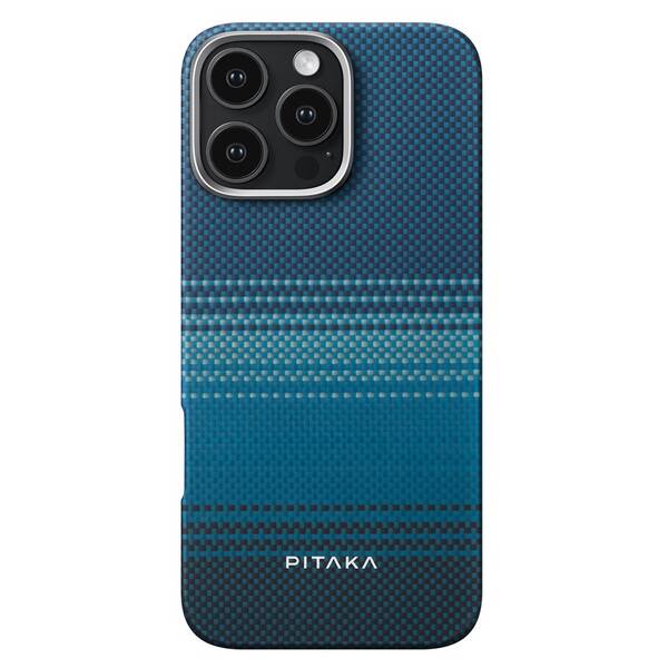 Kryt na mobil Pitaka Tactile Woven Moonrise na Apple iPhone 16 Pro čierny/modrý

