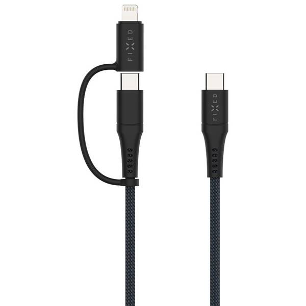 Kábel FIXED USB-C/USB-C a Lightning, PD, 60W, MFi, 2m sivý

