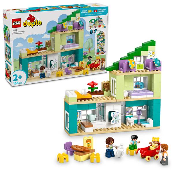 Stavebnica LEGO® DUPLO® 10470 Moderný rodinný dom 3 v 1 s figúrkami 

