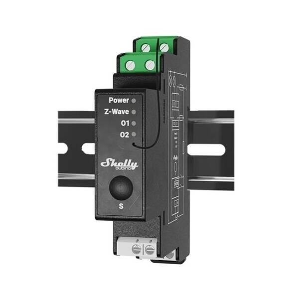 Modul Shelly Qubino Wave Pro 2PM, spínací modul s meraním spotreby 2x 16A, Z-Wave čierny

