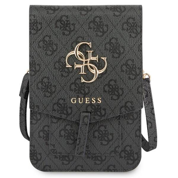 Taštička cez rameno Guess PU 4G Metal Logo sivá

