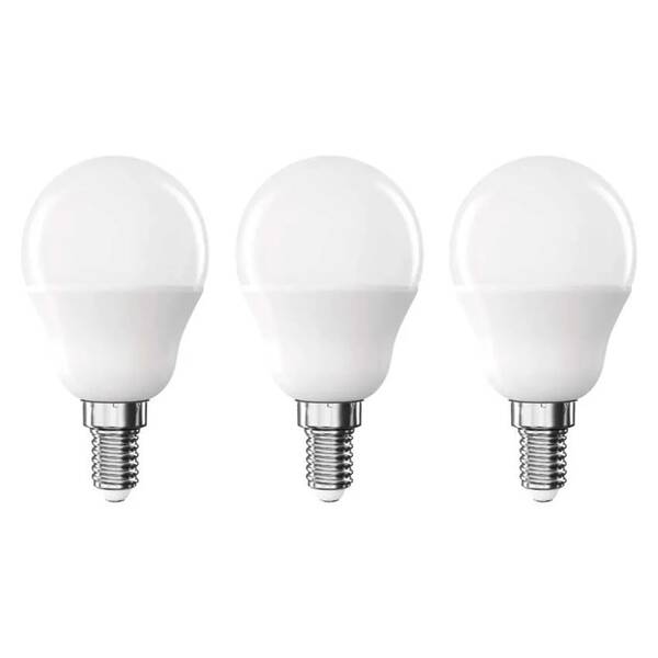 LED žiarovka EMOS Classic mini globe, 4,2 W, 470lm, E14, teplá biela, 3 ks 

