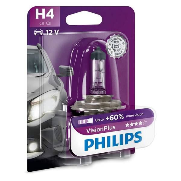 Autožiarovka Philips VisionPlus H4 (1 ks) 

