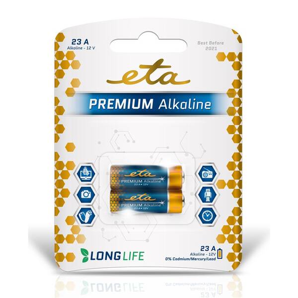 Batéria alkalická ETA ALKALINE 23A, blister 2ks 

