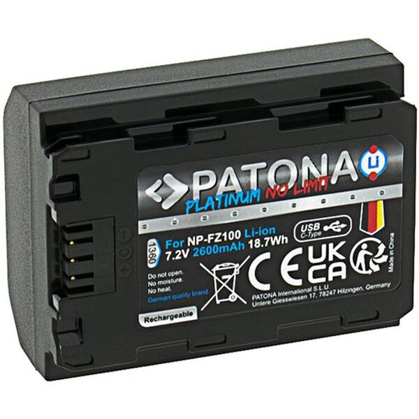 Batéria PATONA Platinum NP-FZ100 2600 mAh Li-Ion (Sony) čierna


