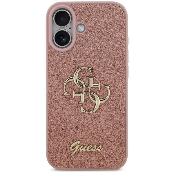 Kryt na mobil Guess PU Fixed Glitter 4G Metal Logo na Apple iPhone 17 ružový


