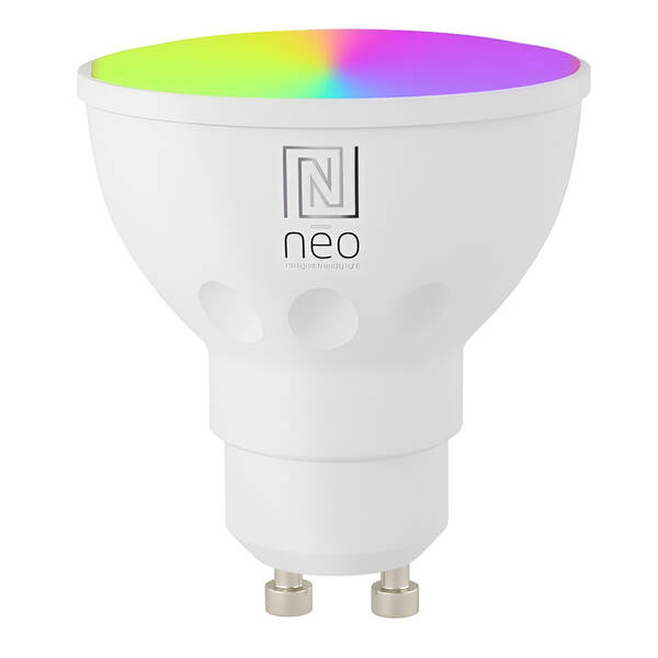 Inteligentná žiarovka IMMAX NEO SMART LED GU10 6W RGB+CCT farebná a biela, stmievateľná, WiFi 


