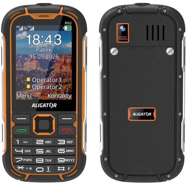 Mobilný telefón Aligator R60 eXtremo čierny/oranžový

