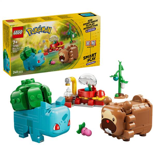 Stavebnica LEGO® Pokémon™ 72155 SMART Play™: Bulbasaur a Bidoof – bobuľová párty 

