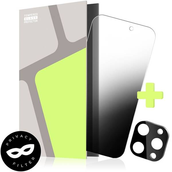 Tvrdené sklo Tempered Glass Protector Privacy na Apple iPhone 16 Pro + sklo na čočku 

