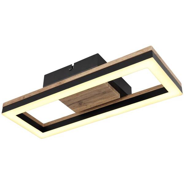 LED stropné svietidlo GLOBO Beatrix 12 W, obdélníkové čierne/drevené

