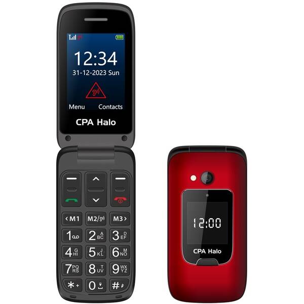 Mobilný telefón CPA Halo 25 Senior s nabíjecím stojánkem červený

