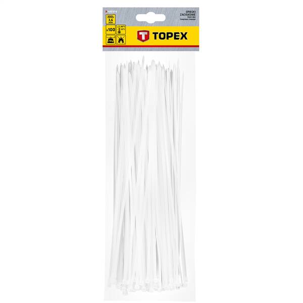 Sťahovacie pásky Topex 3,6x300 mm (100 ks) 

