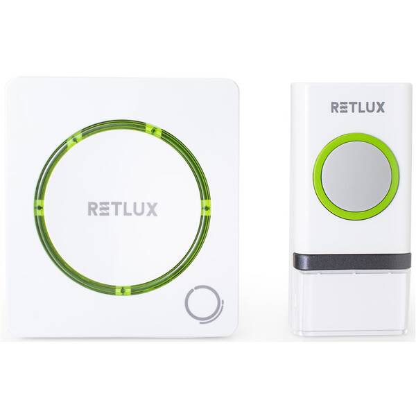 Zvonček bezdrôtový RETLUX RDB 110, do siete 230V + batériové tlačidlo biely

