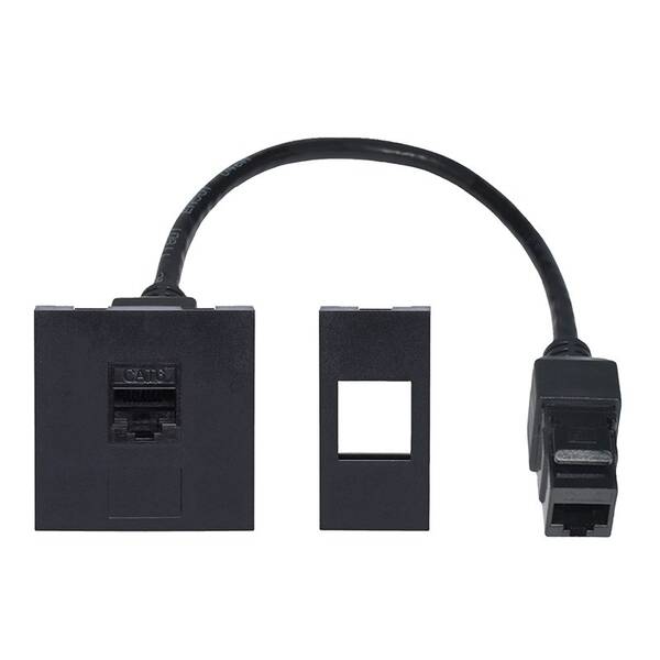 Zásuvka Solight RJ45 Cat6, doplnkový modul pre vstavané zásuvky série PP128 čierny

