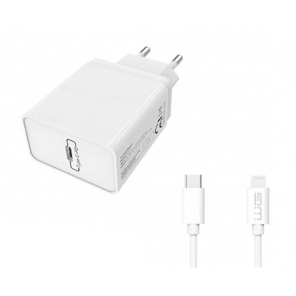Nabíjačka do siete WG USB-C PD 20W + Lightning kabel 1m 

