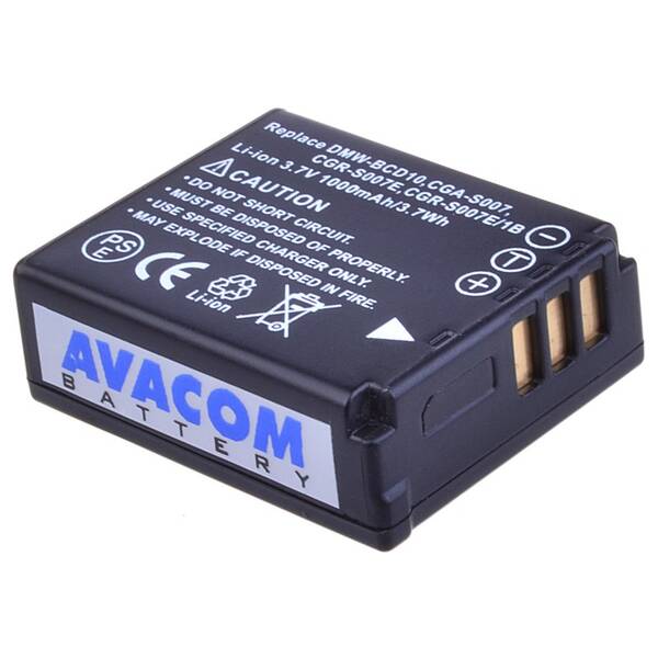 Batéria Avacom Panasonic CGA-S007, DMW-BCD10 Li-Ion 3.7V 1000mAh 3.7Wh 

