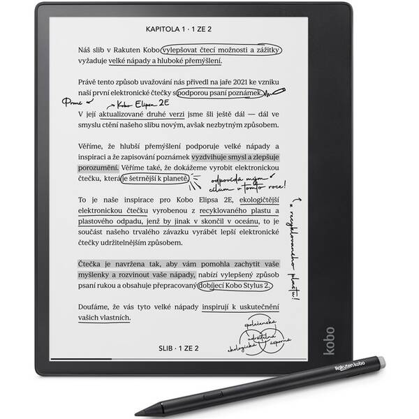 Čítačka kníh Kobo Elipsa 2E + dotykové pero čierna

