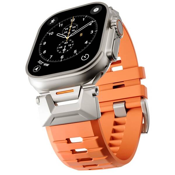 Remienok Epico FKM Rubber Pro na Apple Watch SE (44mm)/Series 1-9 (42/44/45mm) 10-11 (46mm)/Ultra (49mm) oranžový

