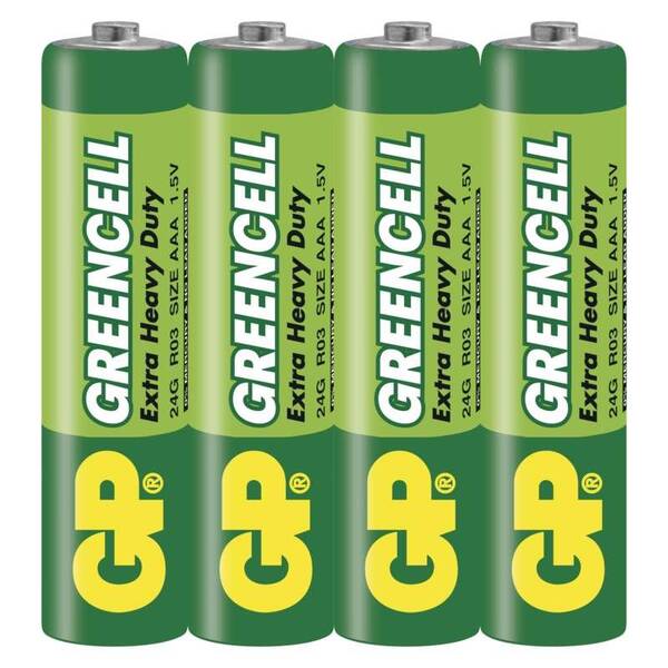 Batéria zinkochloridová GP Greencell AAA (R03), 4 ks 

