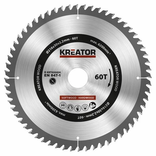 Pílový kotúč Kreator KRT020424 216mm 60T 

