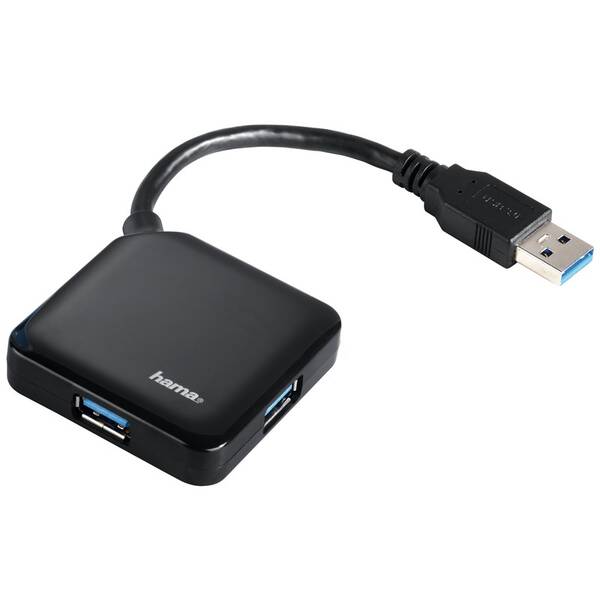 USB Hub Hama USB/4x USB 3.0 čierny

