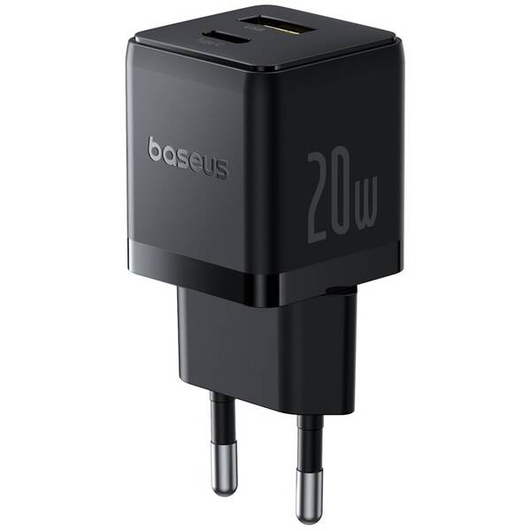 Nabíjačka do siete Baseus Palm 20W 1xUSB-A 1xUSB-C PD QC 3.0 čierna

