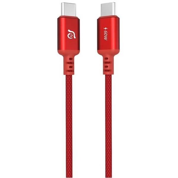 Kábel ADAM Elements CASA S120 USB-C/USB-C 60W, 1,2 m červený


