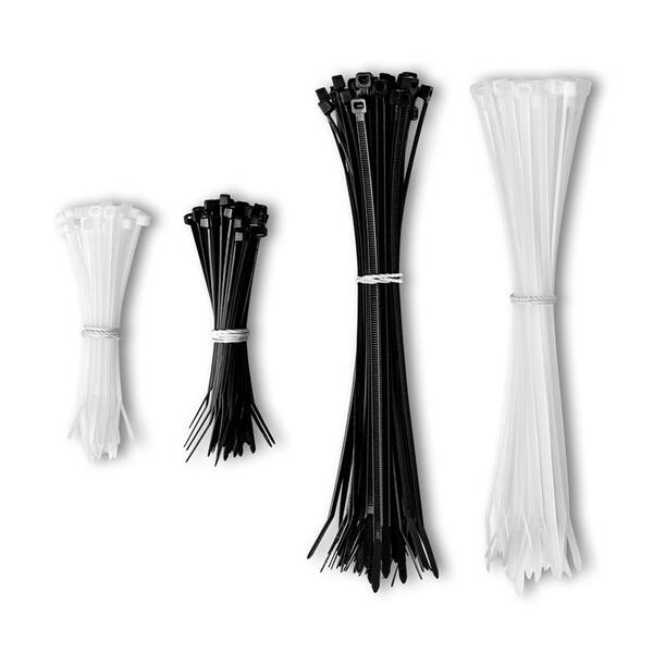 Sťahovacie pásky Connect IT ZipTie, 200 ks čierne/biele

