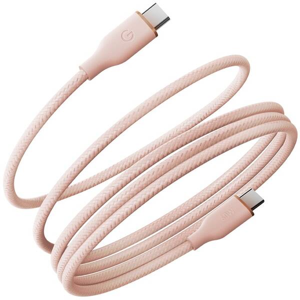 Kábel Energea Helix 60 magnetický USB-C na USB-C (60 W) ružový

