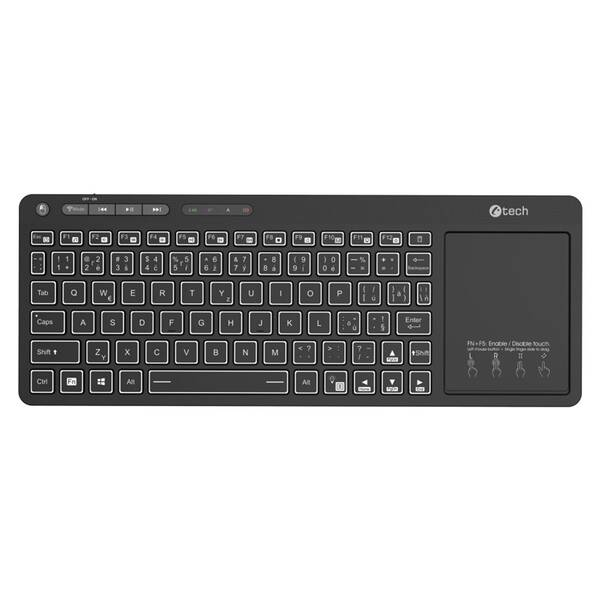Klávesnica C-Tech Dual mode, touchpad, LED čierna


