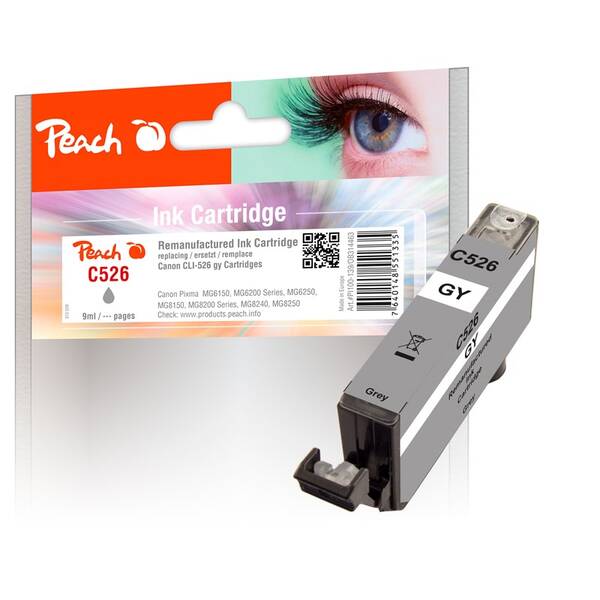 Cartridge Peach Canon CLI-526GY, 9 ml sivá

