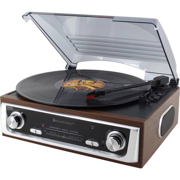 Gramofón Soundmaster PL196H strieborný/hnedý


